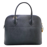エルメス HERMES ボリード35  ○Z刻 ブルーインディゴ　ゴールド金具 クシュベル レディース ハンドバッグ