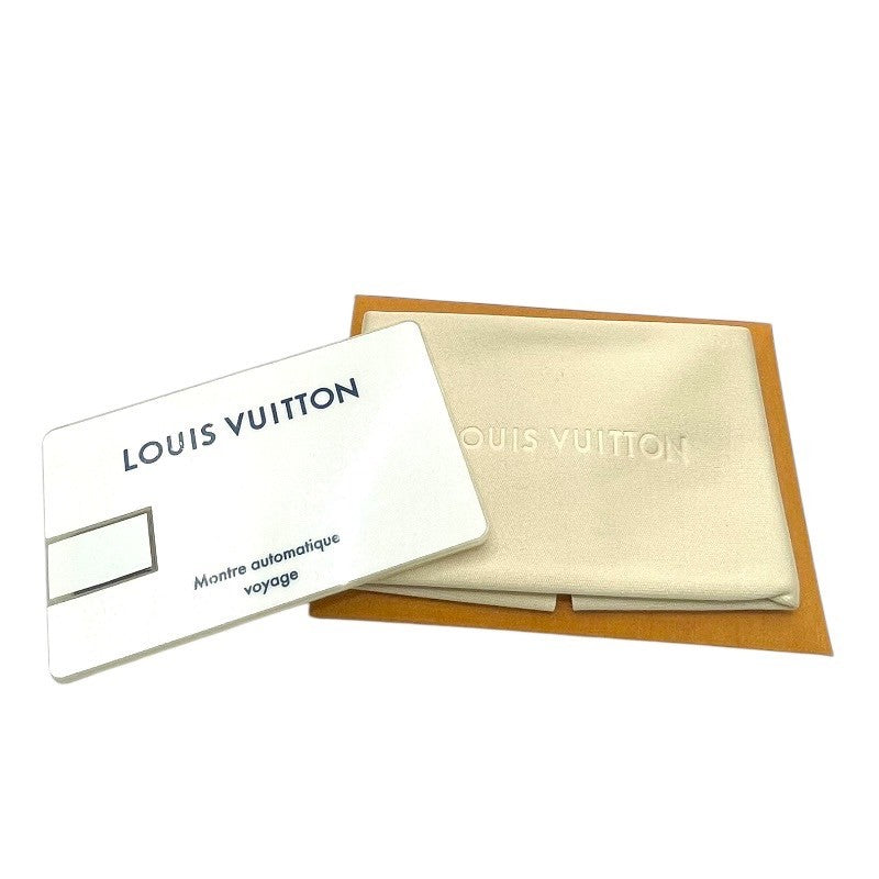 ルイ・ヴィトン LOUIS VUITTON タンブール QA045 グレー SS/革ベルト 自動巻き メンズ 腕時計