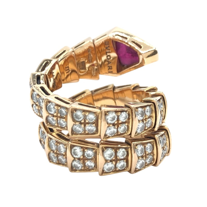 ブルガリ BVLGARI セルパンティ ヴァイパーリング K18ピンクゴールド 750PG トルマリン ジュエリー
