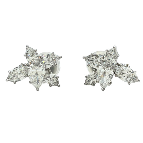 ハリーウィンストン HARRY WINSTON ウィンストン・クラスター・イヤリング（ミディアム） Pt950  ジュエリー【中古】