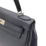 エルメス HERMES ケリー28 内縫い W刻印 ブラック シルバー金具 トゴ レディース 2wayハンドバッグ
