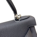 エルメス HERMES ケリー28 内縫い W刻印 ブラック シルバー金具 トゴ レディース 2wayハンドバッグ