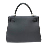 エルメス HERMES ケリー28 内縫い W刻印 ブラック シルバー金具 トゴ レディース 2wayハンドバッグ