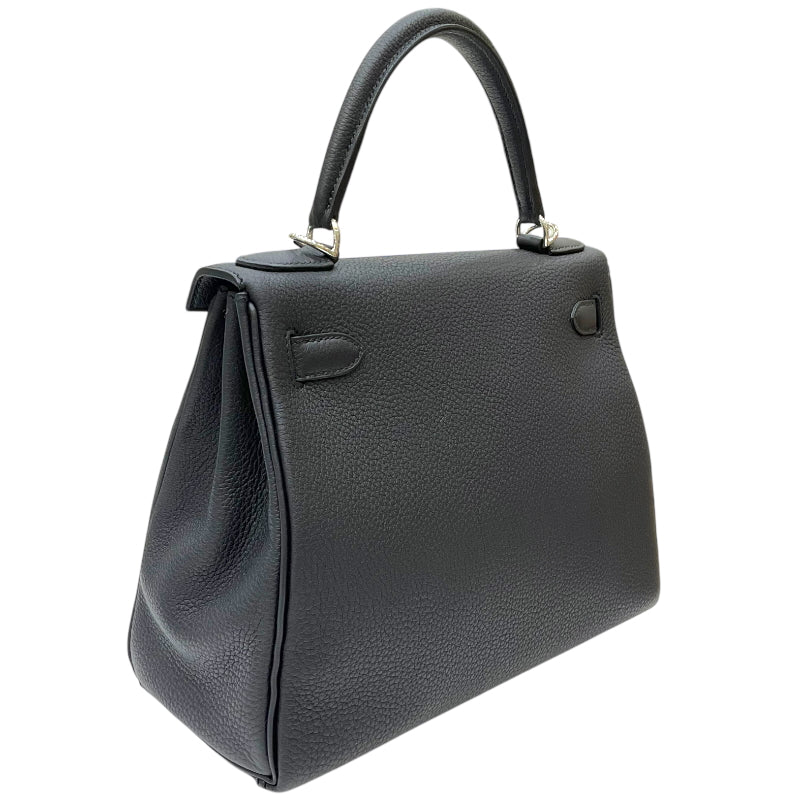 エルメス HERMES ケリー28 内縫い W刻印 ブラック シルバー金具 トゴ レディース 2wayハンドバッグ