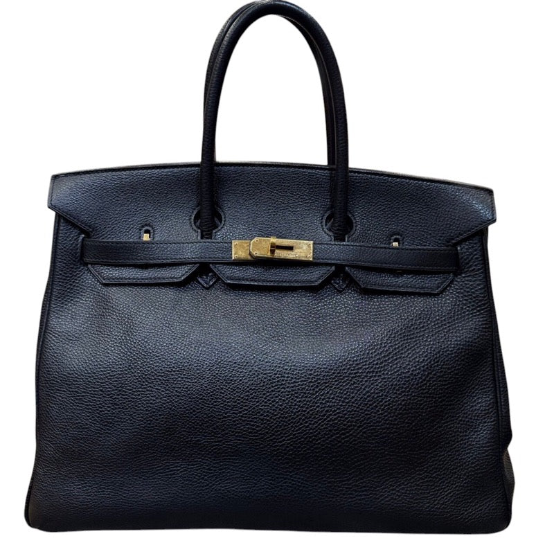 エルメス HERMES バーキン35 □H刻印 ブラック　ゴールド金具 トゴ レディース ハンドバッグ
