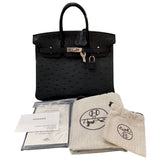 エルメス HERMES バーキン25 Y刻印 ブルーインディゴ・SV金具 オーストリッチ レディース ハンドバッグ