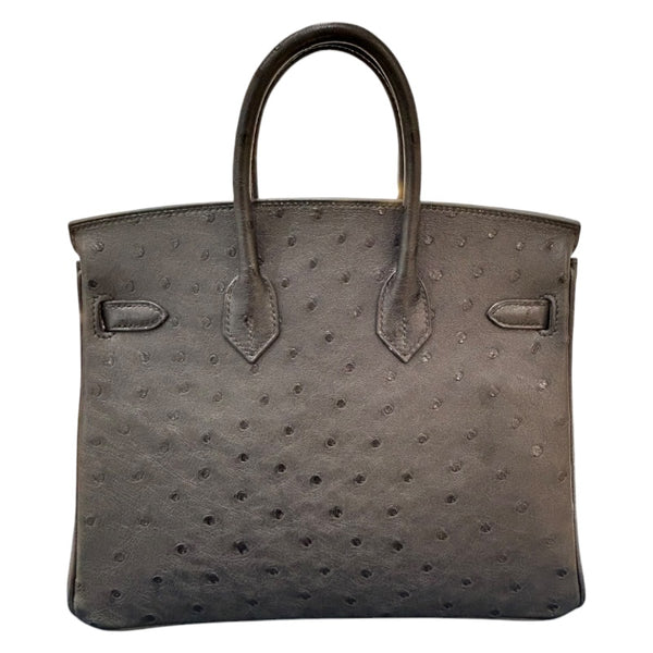エルメス HERMES バーキン25 Y刻印 ブルーインディゴ・SV金具 オーストリッチ レディース ハンドバッグ