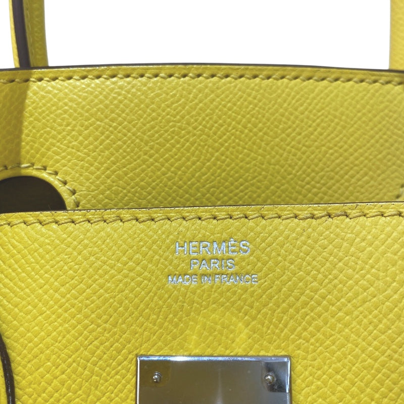 エルメス HERMES バーキン30 U刻 ジョーヌナプル　シルバー金具 エプソン レディース ハンドバッグ