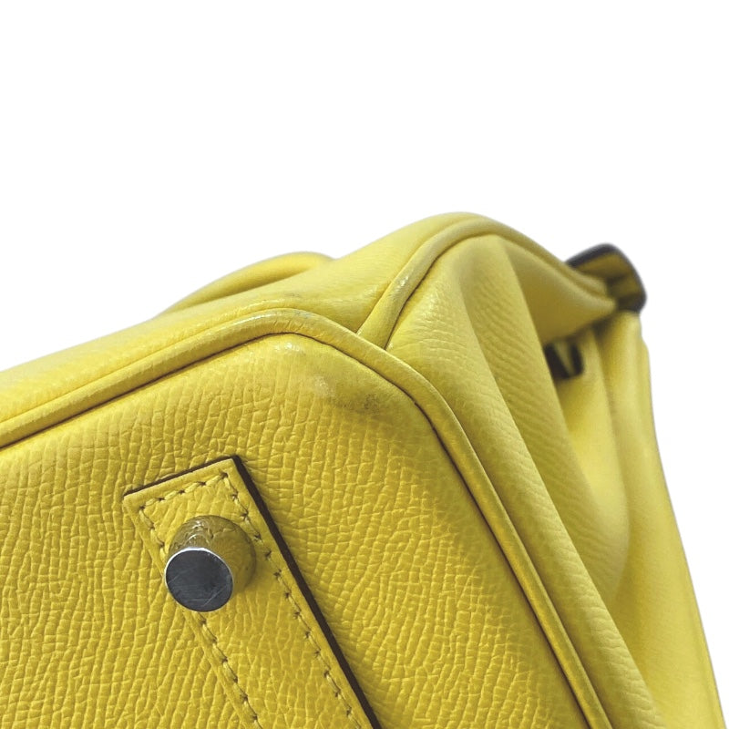 エルメス HERMES バーキン30 U刻 ジョーヌナプル　シルバー金具 エプソン レディース ハンドバッグ