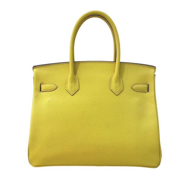 エルメス HERMES バーキン30 U刻 ジョーヌナプル　シルバー金具 エプソン レディース ハンドバッグ
