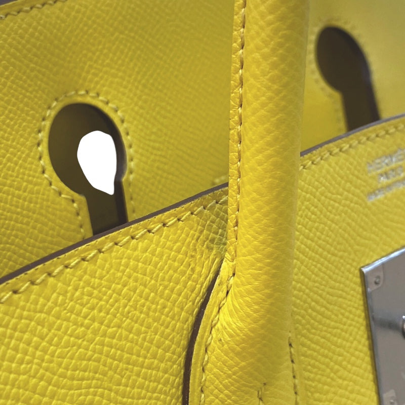 エルメス HERMES バーキン30 U刻 ジョーヌナプル　シルバー金具 エプソン レディース ハンドバッグ