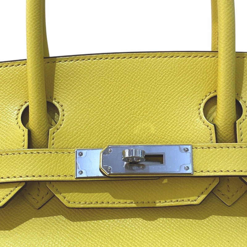 エルメス HERMES バーキン30 U刻 ジョーヌナプル　シルバー金具 エプソン レディース ハンドバッグ
