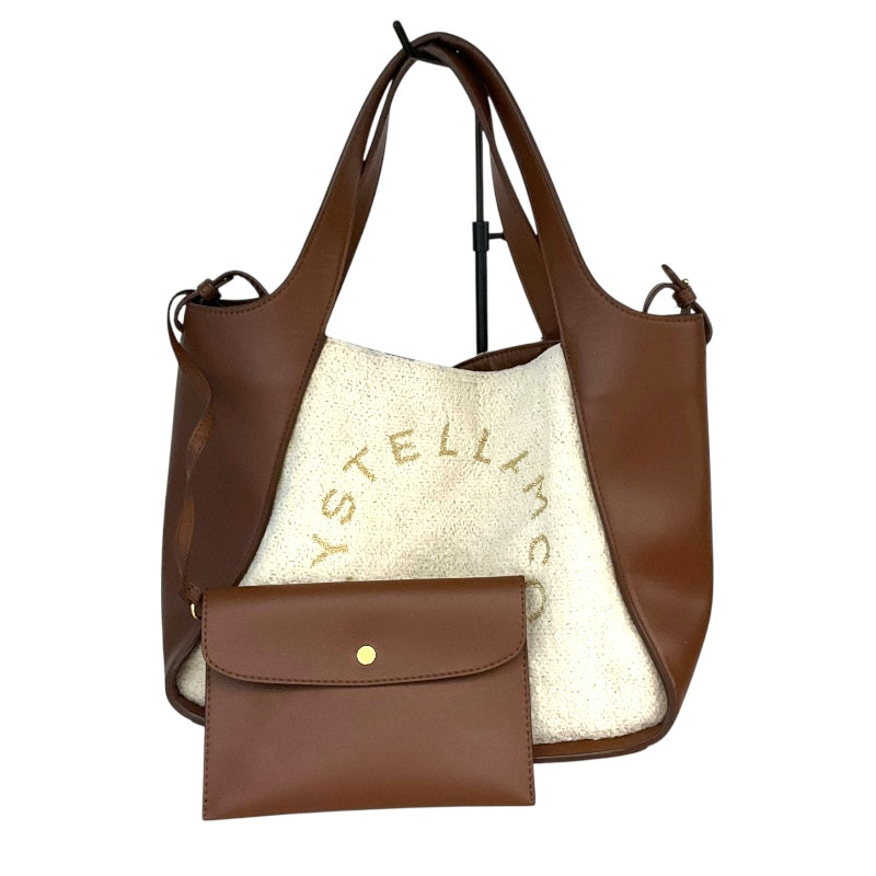 ステラ・マッカートニー STELLA McCARTNEY ﾛｺﾞﾄｰﾄ 513860 ブラウン/ベージュ エコレザー・ウール レディース トートバッグ