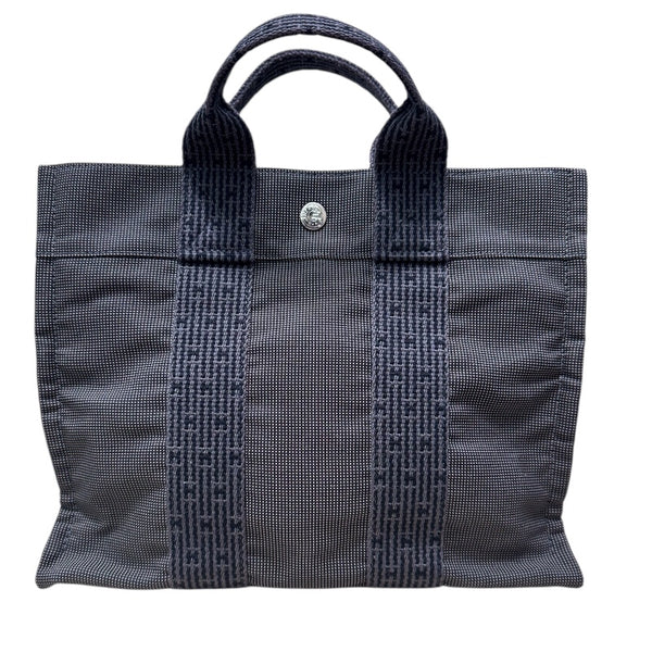 エルメス HERMES エールライントートPM グレー キャンバス レディース トートバッグ