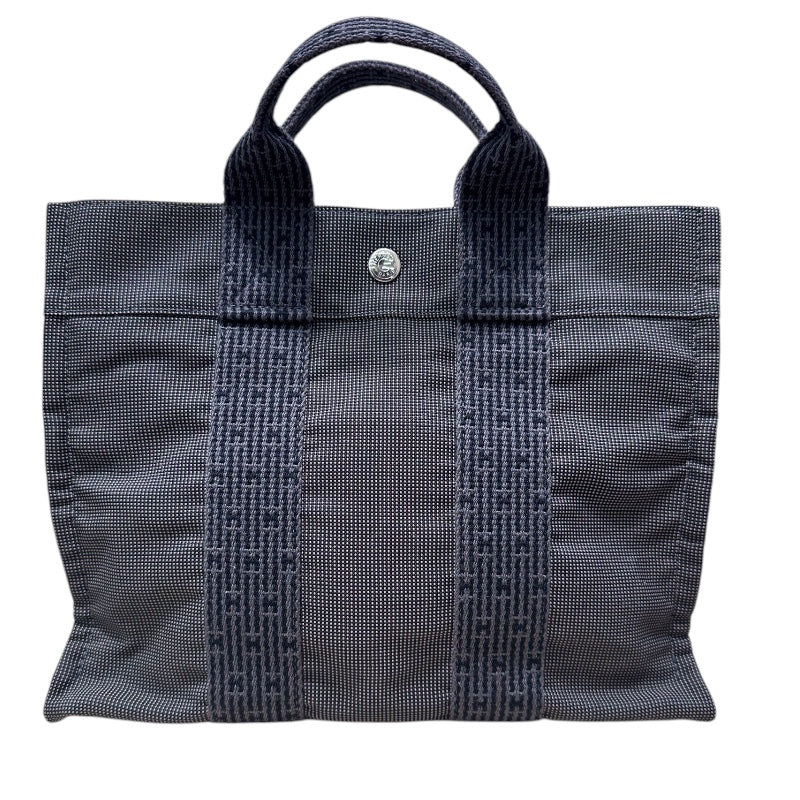 エルメス HERMES エールライントートPM グレー キャンバス レディース トートバッグ