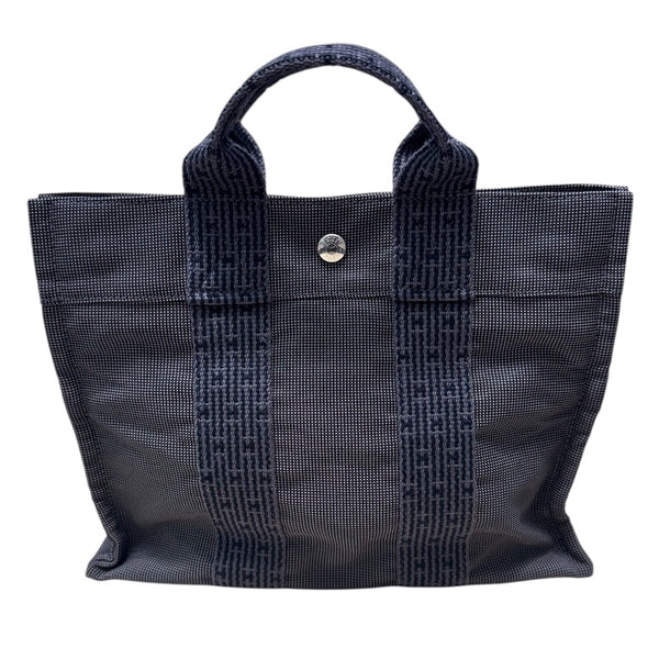 エルメス HERMES エールライントートPM グレー キャンバス レディース トートバッグ