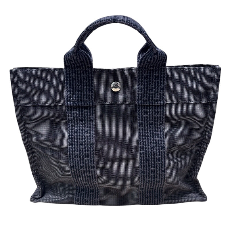 エルメス HERMES エールライントートPM グレー キャンバス レディース トートバッグ