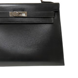エルメス HERMES ケリー32 外縫い □C刻 ブラック シルバー金具 ボックスカーフ レディース ハンドバッグ