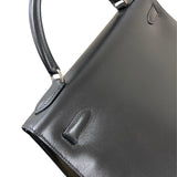 エルメス HERMES ケリー32 外縫い □C刻 ブラック シルバー金具 ボックスカーフ レディース ハンドバッグ