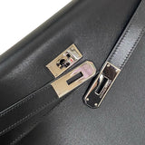 エルメス HERMES ケリー32 外縫い □C刻 ブラック シルバー金具 ボックスカーフ レディース ハンドバッグ