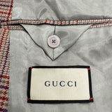 グッチ GUCCI チェックテーラードジャケット 407067 ベージュ ウール/カシミヤ メンズ テーラードジャケット