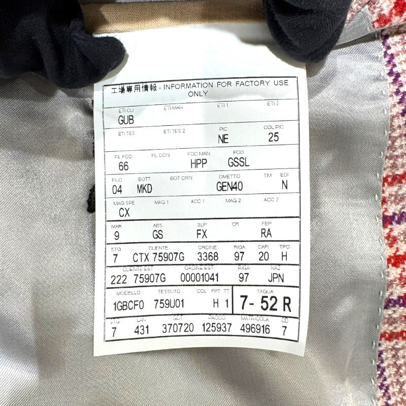グッチ GUCCI チェックテーラードジャケット 407067 ベージュ ウール/カシミヤ メンズ テーラードジャケット
