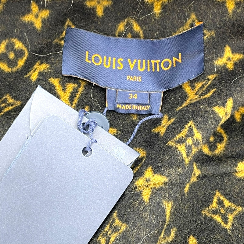 ルイ・ヴィトン LOUIS VUITTON ファーガウンコート FJMA83QWE ブラック ウール レディース その他アウター
