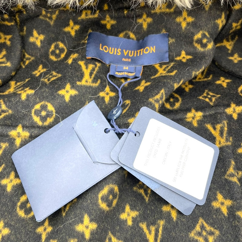 ルイ・ヴィトン LOUIS VUITTON ファーガウンコート FJMA83QWE ブラック ウール レディース その他アウター