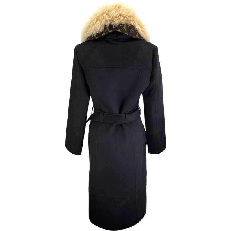 ルイ・ヴィトン LOUIS VUITTON ファーガウンコート FJMA83QWE ブラック ウール レディース その他アウター