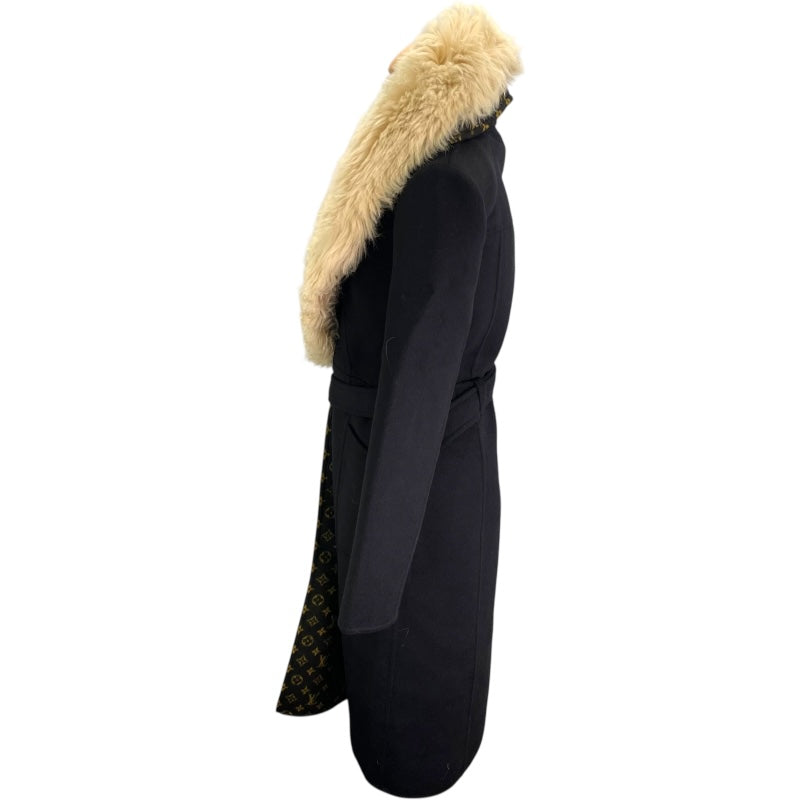 ルイ・ヴィトン LOUIS VUITTON ファーガウンコート FJMA83QWE ブラック ウール レディース その他アウター