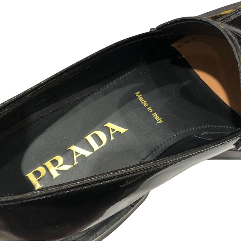 プラダ PRADA スクエアトゥパテントレザーローファー 2DE120 ブラック レザー メンズ ローファー