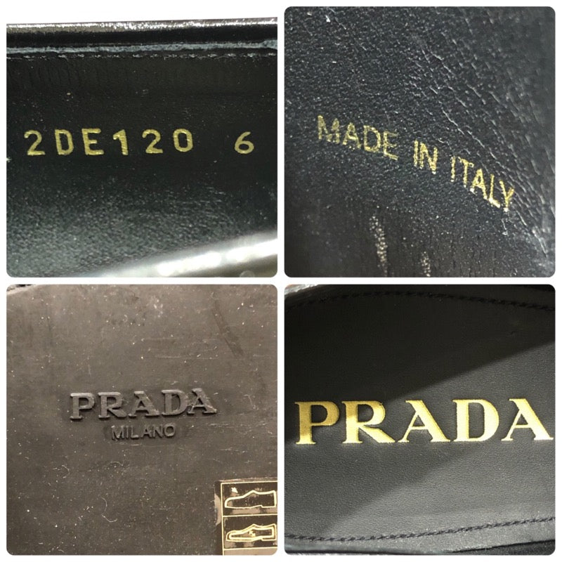 プラダ PRADA スクエアトゥパテントレザーローファー 2DE120 ブラック レザー メンズ ローファー