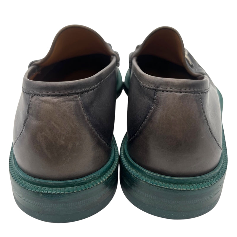 グッチ GUCCI ホースビットレザーローファー UK9.5 245972 グレー レザー メンズ ローファー