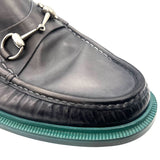 グッチ GUCCI ホースビットレザーローファー UK9.5 245972 グレー レザー メンズ ローファー