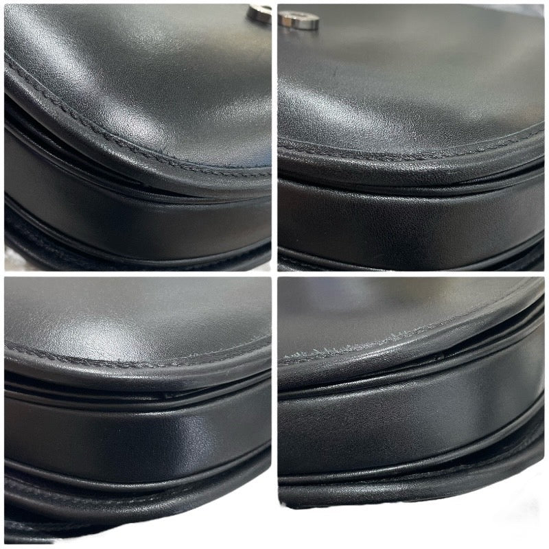 セリーヌ CELINE ミディアムプザストリオンフ 114453 ブラック シルバー金具 サプルナチュラルカーフスキン レディース ショルダーバッグ