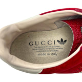 グッチ GUCCI ×Adidas GAZELLE ローカットスニーカー US9.5 707848 ボルドーレッド ベロア×レザー メンズ スニーカー