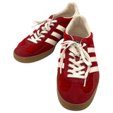 グッチ GUCCI ×Adidas GAZELLE ローカットスニーカー US9.5 707848 ボルドーレッド ベロア×レザー メンズ スニーカー