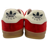 グッチ GUCCI ×Adidas GAZELLE ローカットスニーカー US9.5 707848 ボルドーレッド ベロア×レザー メンズ スニーカー