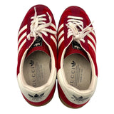 グッチ GUCCI ×Adidas GAZELLE ローカットスニーカー US9.5 707848 ボルドーレッド ベロア×レザー メンズ スニーカー