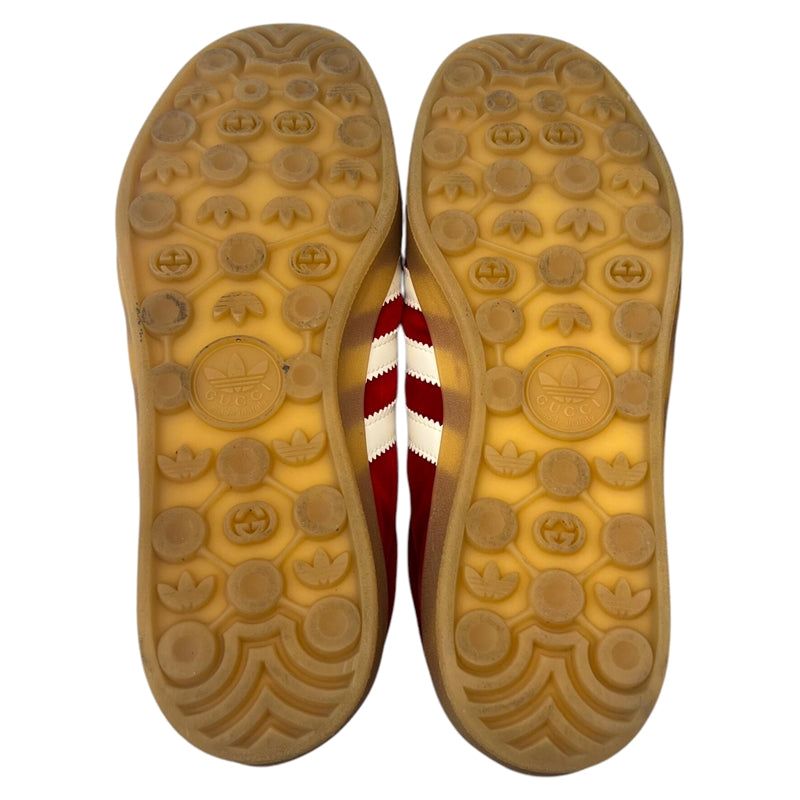グッチ GUCCI ×Adidas GAZELLE ローカットスニーカー US9.5 707848 ボルドーレッド ベロア×レザー メンズ スニーカー