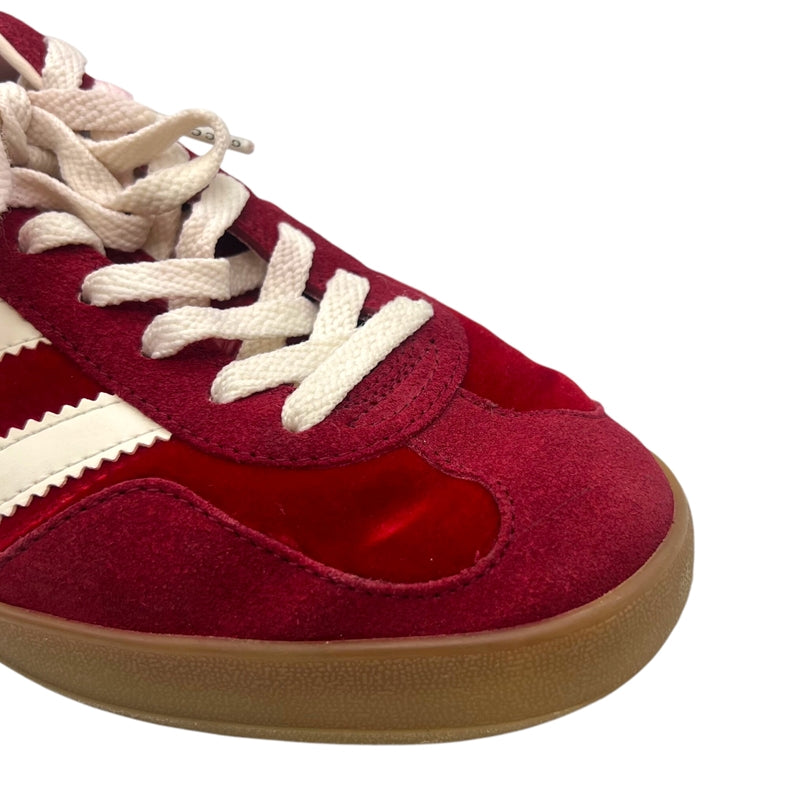グッチ GUCCI ×Adidas GAZELLE ローカットスニーカー US9.5 707848 ボルドーレッド ベロア×レザー メンズ スニーカー