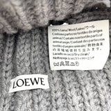 ロエベ LOEWE アナグラムレザーパッチニットキャップ グレー ウール ユニセックス その他ファッション雑貨