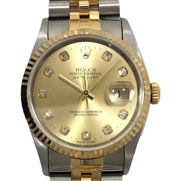 ロレックス ROLEX デイトジャスト U番 16233G シャンパンゴールド SS/K18YG 自動巻き メンズ 腕時計