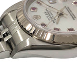 ロレックス ROLEX デイトジャスト F番 79174NGR ホワイトシェル SS/K18WG 自動巻き レディース 腕時計