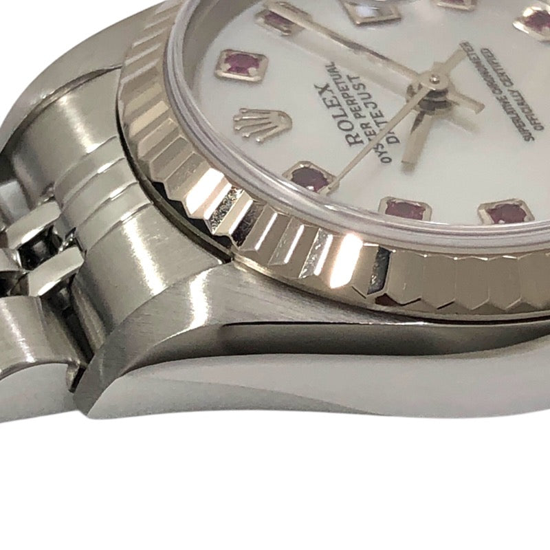 ロレックス ROLEX デイトジャスト F番 79174NGR ホワイトシェル SS/K18WG 自動巻き レディース 腕時計