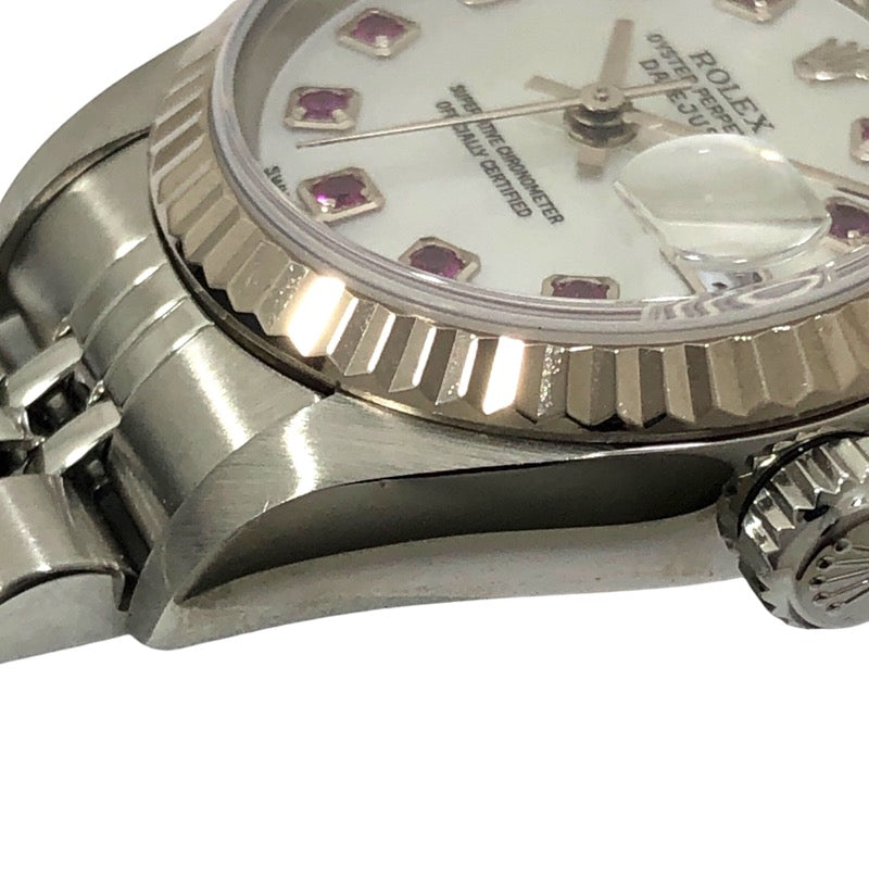 ロレックス ROLEX デイトジャスト F番 79174NGR ホワイトシェル SS/K18WG 自動巻き レディース 腕時計