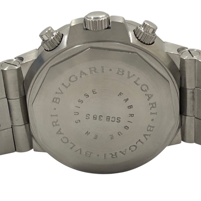 ブルガリ BVLGARI ディアゴノ スクーバ クロノグラフ SCB38S ブラック SS 自動巻き メンズ 腕時計