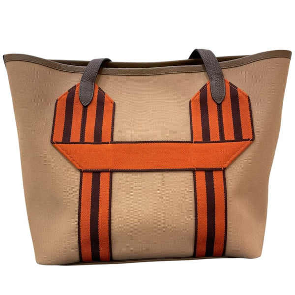 エルメス HERMES ピュールサングル U刻 チャイ・カカオ/SV金具 トワル/トリヨンクレマンス ユニセックス トートバッグ