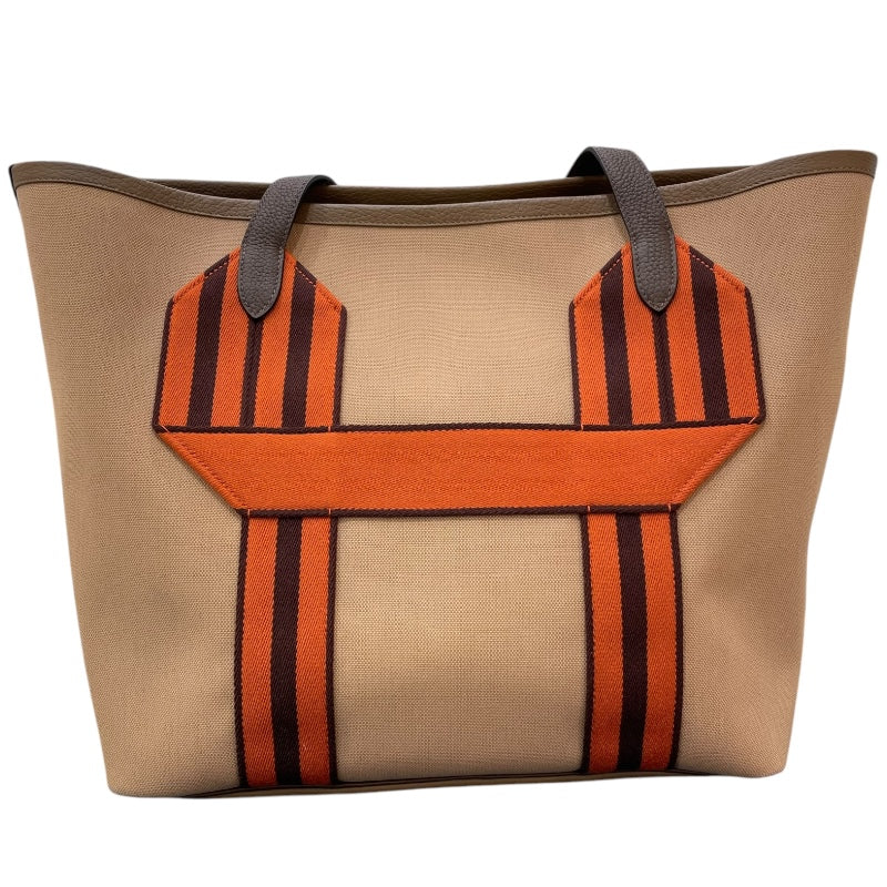 エルメス HERMES ピュールサングル U刻 チャイ・カカオ/SV金具 トワル/トリヨンクレマンス ユニセックス トートバッグ