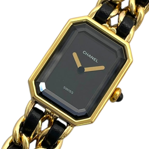シャネル CHANEL プルミエール M  H0001 ブラック GP クオーツ レディース 腕時計